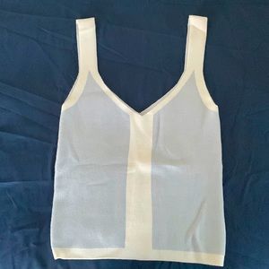 Light blue casual vest type tank top with thick white straps from Forever 12
